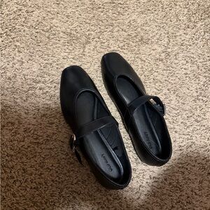 New Black Mary Jane Flats